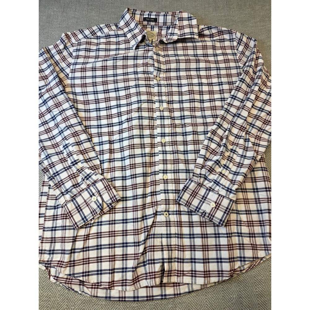 St John's Bay Shirt Men's XL Multicolor Plaid Easy Care Long Sleeve Button Up